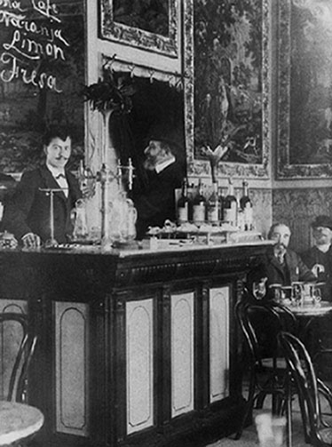 Barra del Café Novelty en 1905